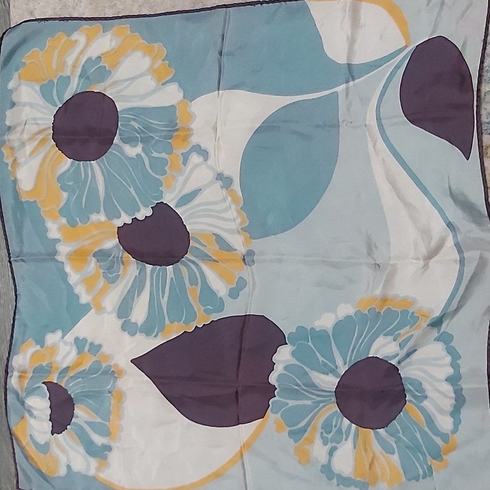 24" square Silk Scarf Vintage